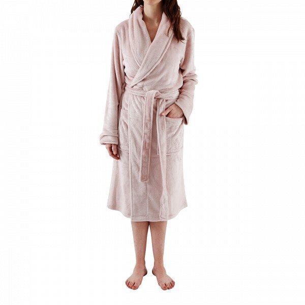 Hemtex Johanna Fleece Robe Kylpytakki Vaaleanroosa L / Xl